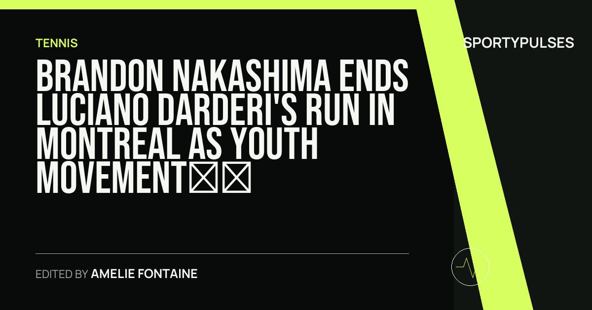Image accompanying coverage of Brandon Nakashima Ends Luciano Darderi's Run in Montreal as Youth Movement Redraws Masters 1000 Landscape