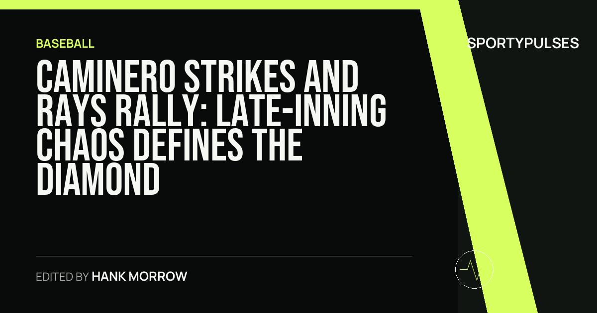 Image accompanying coverage of Caminero Strikes and Rays Rally: Late-Inning Chaos Defines the Diamond