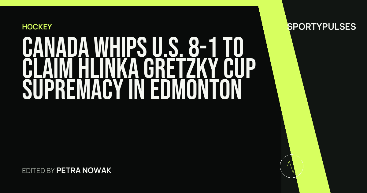 Image accompanying coverage of Canada Whips U.S. 8-1 to Claim Hlinka Gretzky Cup Supremacy in Edmonton
