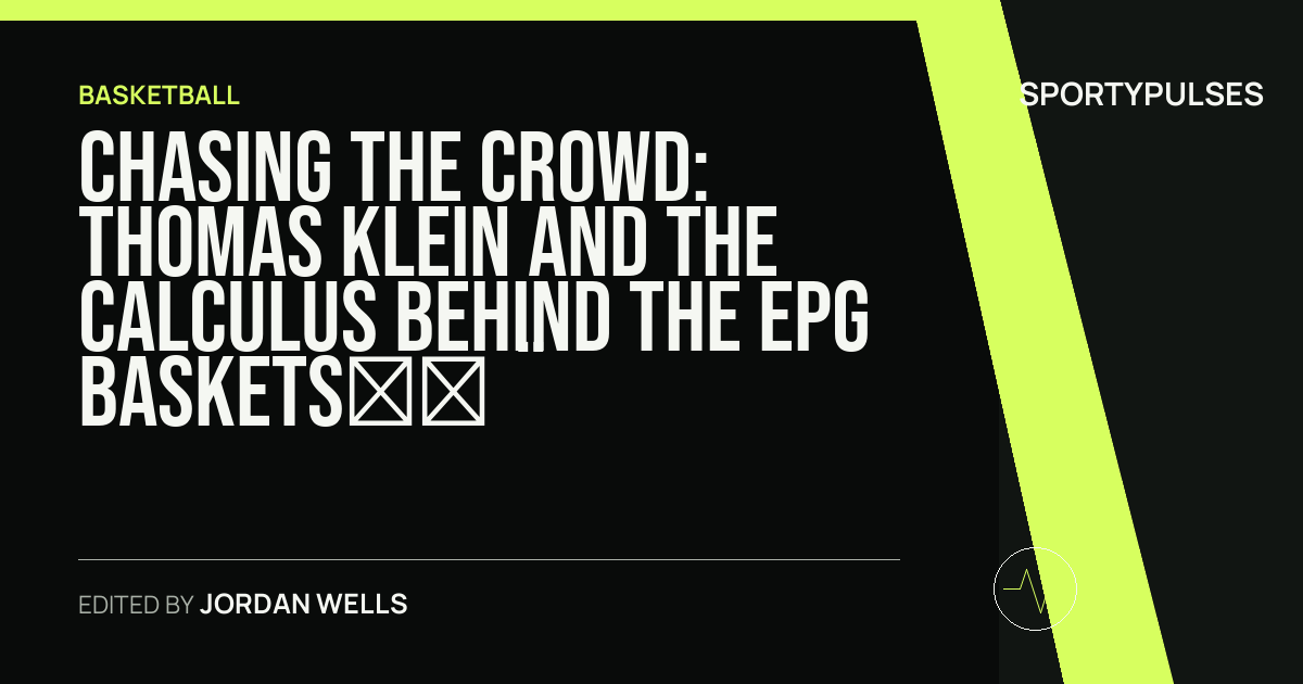 SportyPulses story card for Chasing the Crowd: Thomas Klein and the Calculus Behind the EPG Baskets’ ProA Evolution