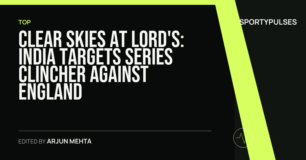 Image accompanying coverage of Clear Skies at Lord's: India Targets Series Clincher Against England