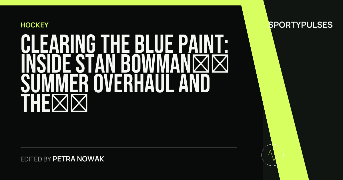 SportyPulses story card for Clearing the Blue Paint: Inside Stan Bowman’s Summer Overhaul and the Edmonton Oilers’ Defensive Logjam