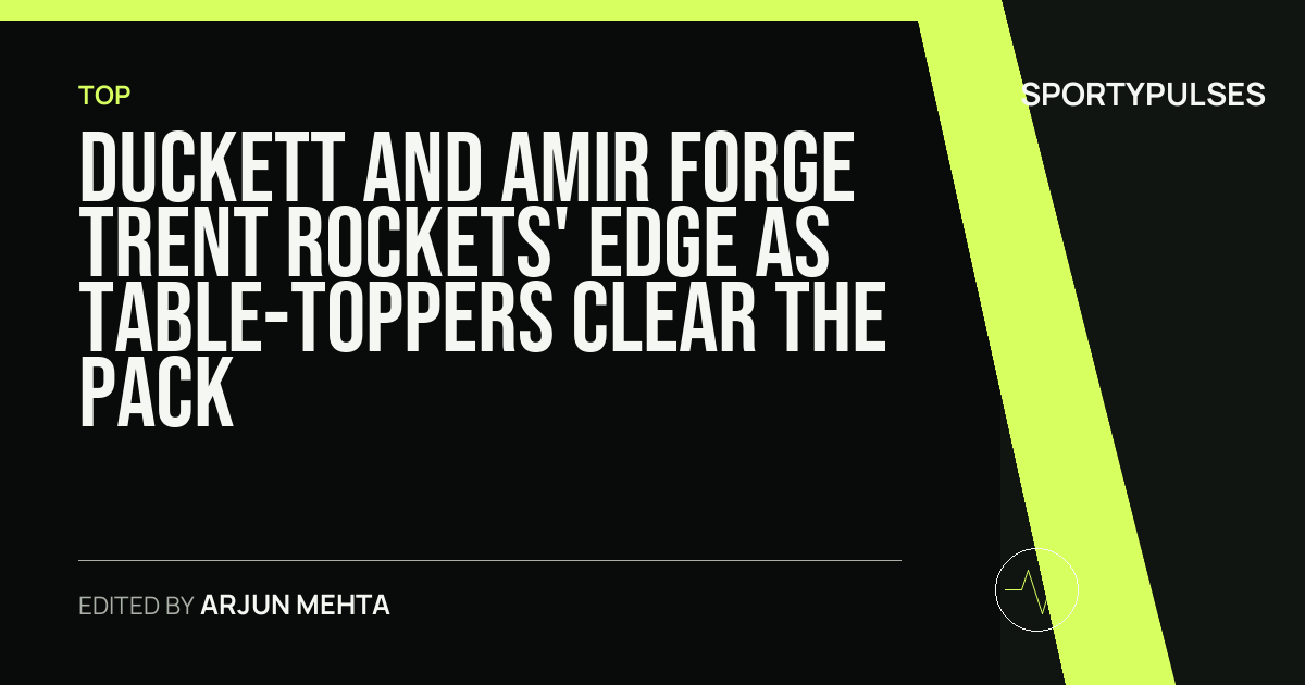 Image accompanying coverage of Duckett and Amir Forge Trent Rockets' Edge as Table-Toppers Clear the Pack