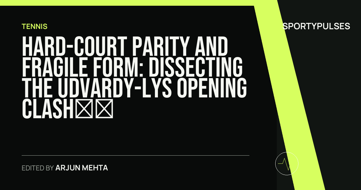 Image accompanying coverage of Hard-Court Parity and Fragile Form: Dissecting the Udvardy-Lys Opening Clash at Sobeys Stadium