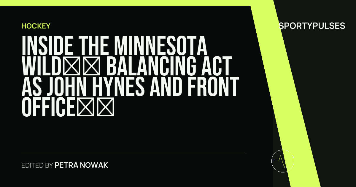 Image accompanying coverage of Inside the Minnesota Wild’s Balancing Act as John Hynes and Front Office Eye Quinn Hughes Extension