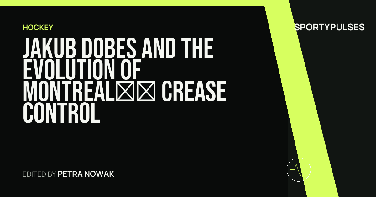 Image accompanying coverage of Jakub Dobes and the Evolution of Montreal’s Crease Control