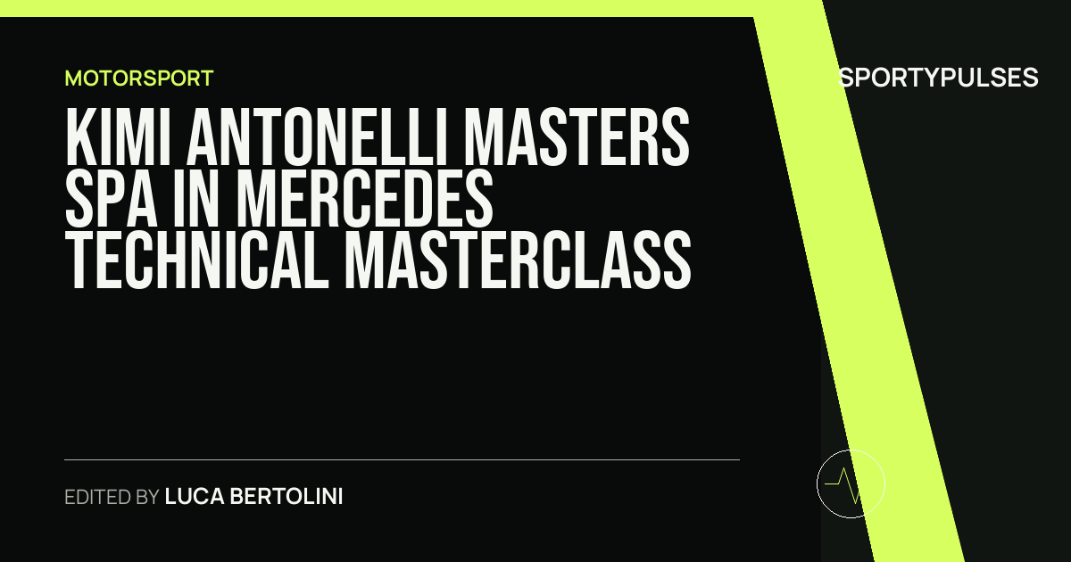 SportyPulses story card for Kimi Antonelli Masters Spa in Mercedes Technical Masterclass