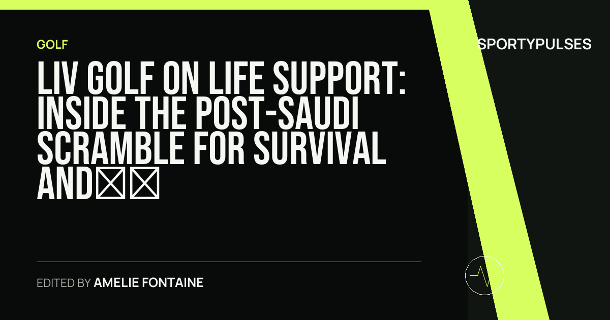Image accompanying coverage of LIV Golf on Life Support: Inside the Post-Saudi Scramble for Survival and What Comes Next