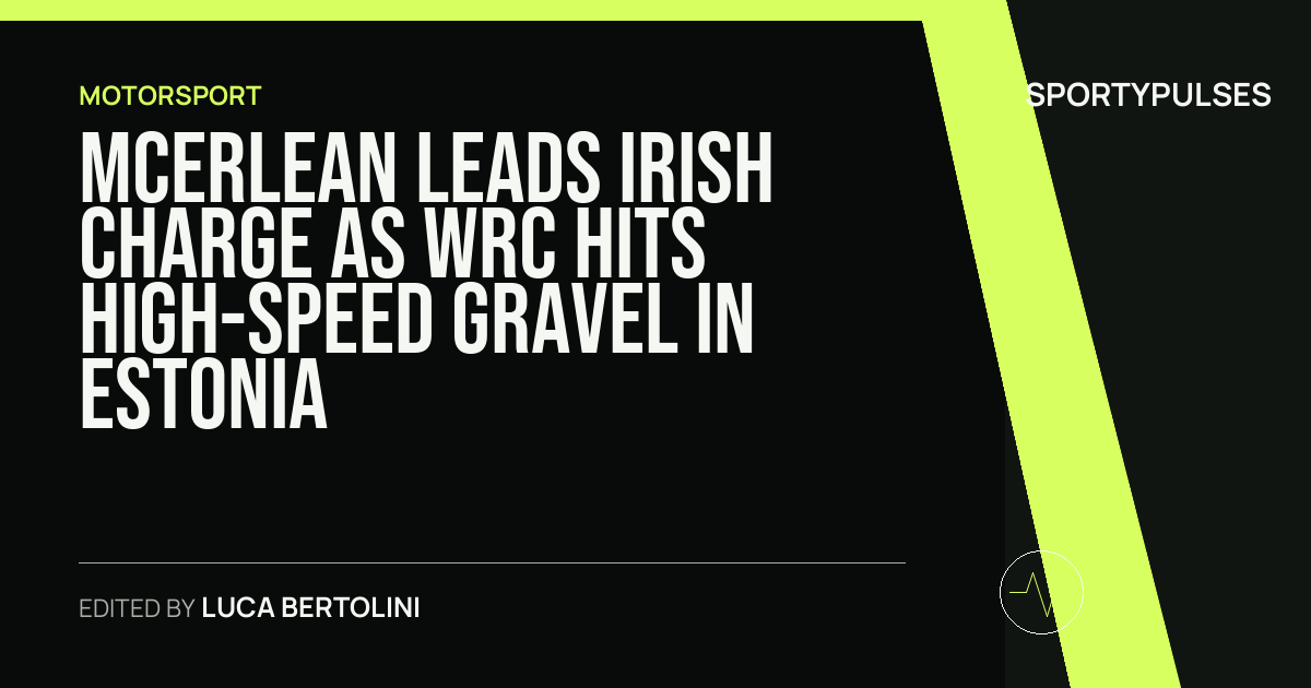 SportyPulses story card for McErlean Leads Irish Charge as WRC Hits High-Speed Gravel in Estonia