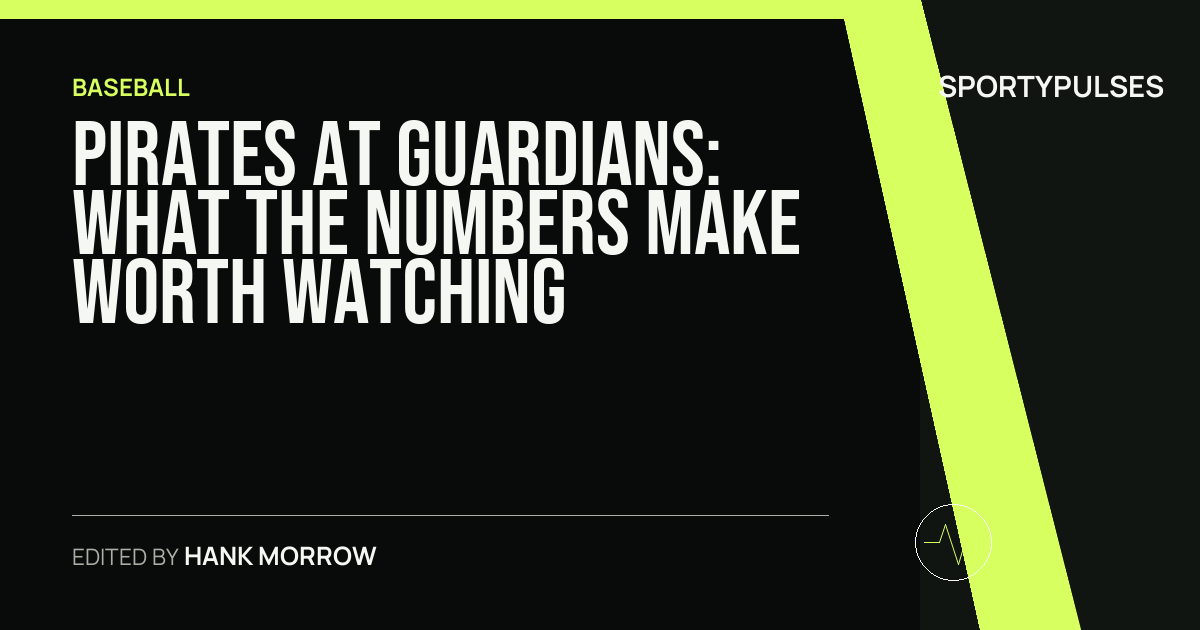 Pirates at Guardians: what the numbers make worth watching