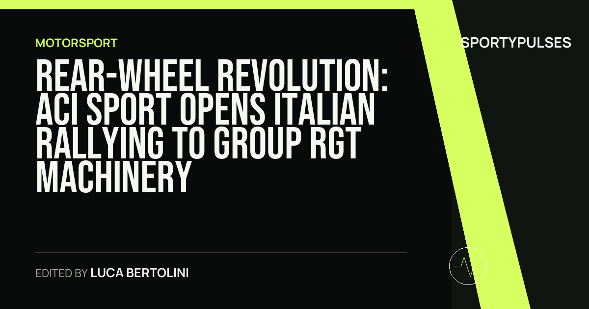 SportyPulses story card for Rear-Wheel Revolution: ACI Sport Opens Italian Rallying to Group RGT Machinery