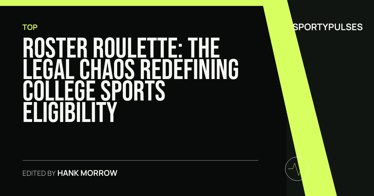 SportyPulses story card for Roster Roulette: The Legal Chaos Redefining College Sports Eligibility