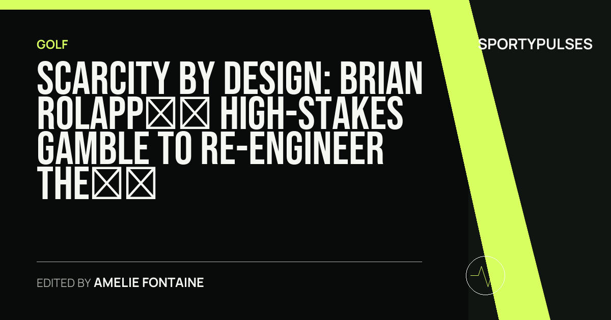 Image accompanying coverage of Scarcity by Design: Brian Rolapp’s High-Stakes Gamble to Re-Engineer the PGA Tour