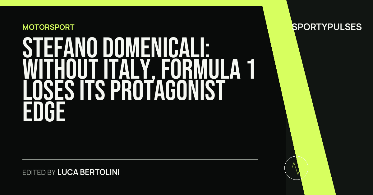 SportyPulses story card for Stefano Domenicali: Without Italy, Formula 1 Loses Its Protagonist Edge