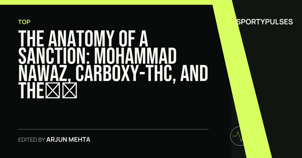 Image accompanying coverage of The Anatomy of a Sanction: Mohammad Nawaz, Carboxy-THC, and the Mechanics of the ICC Anti-Doping Code