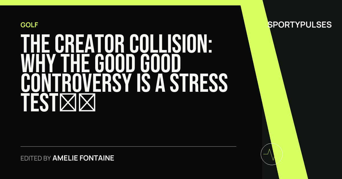 Image accompanying coverage of The Creator Collision: Why the Good Good Controversy Is a Stress Test for the PGA Tour