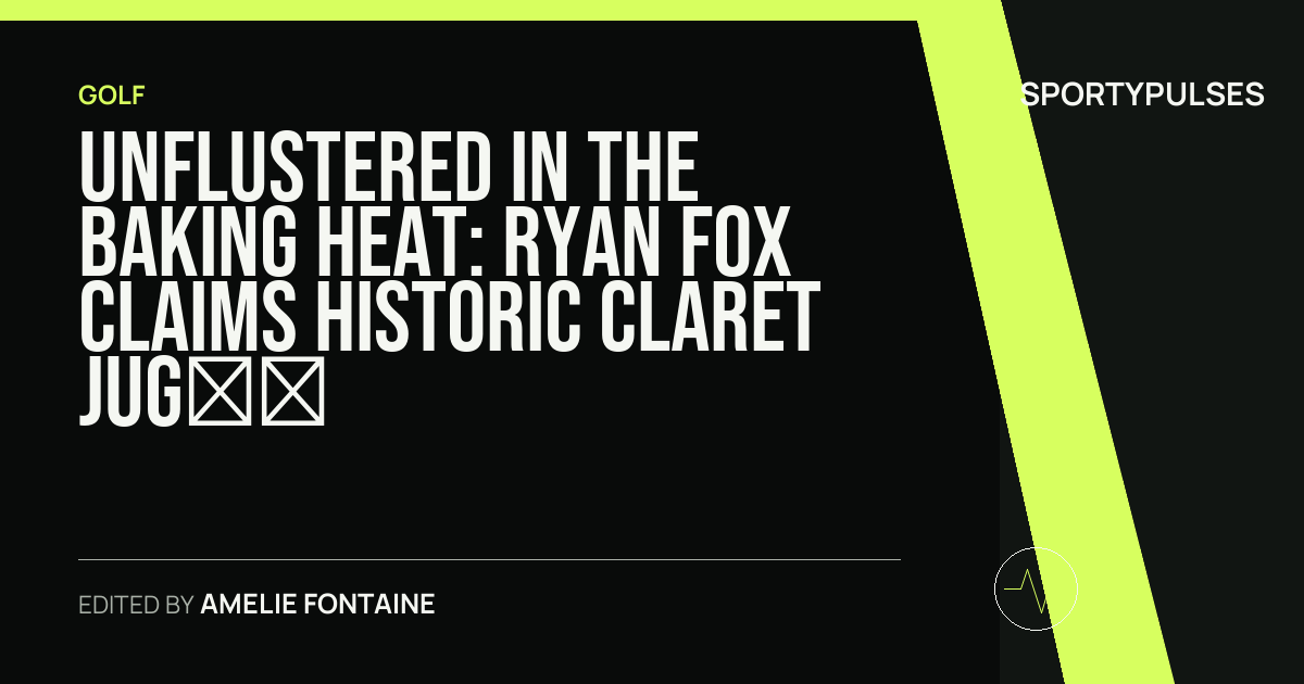 SportyPulses story card for Unflustered in the Baking Heat: Ryan Fox Claims Historic Claret Jug at Royal Birkdale