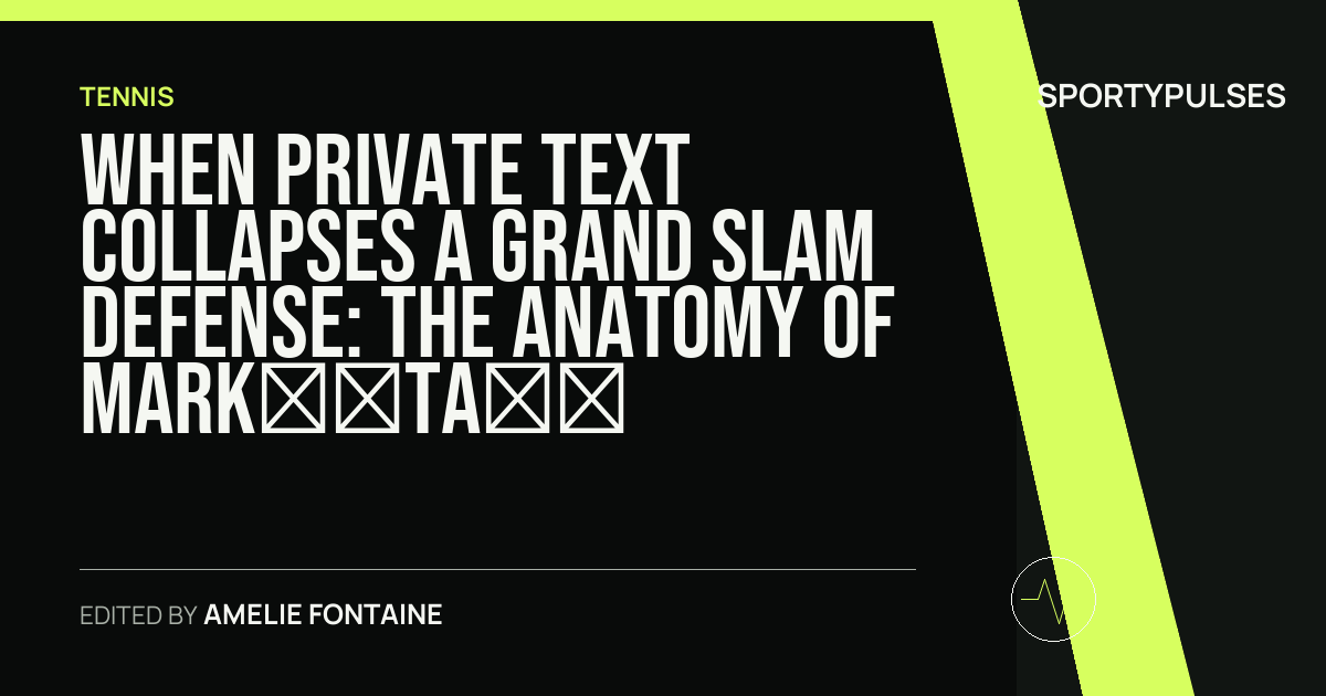 SportyPulses story card for When Private Text Collapses a Grand Slam Defense: The Anatomy of Markéta Vondroušová’s Four-Year Ban